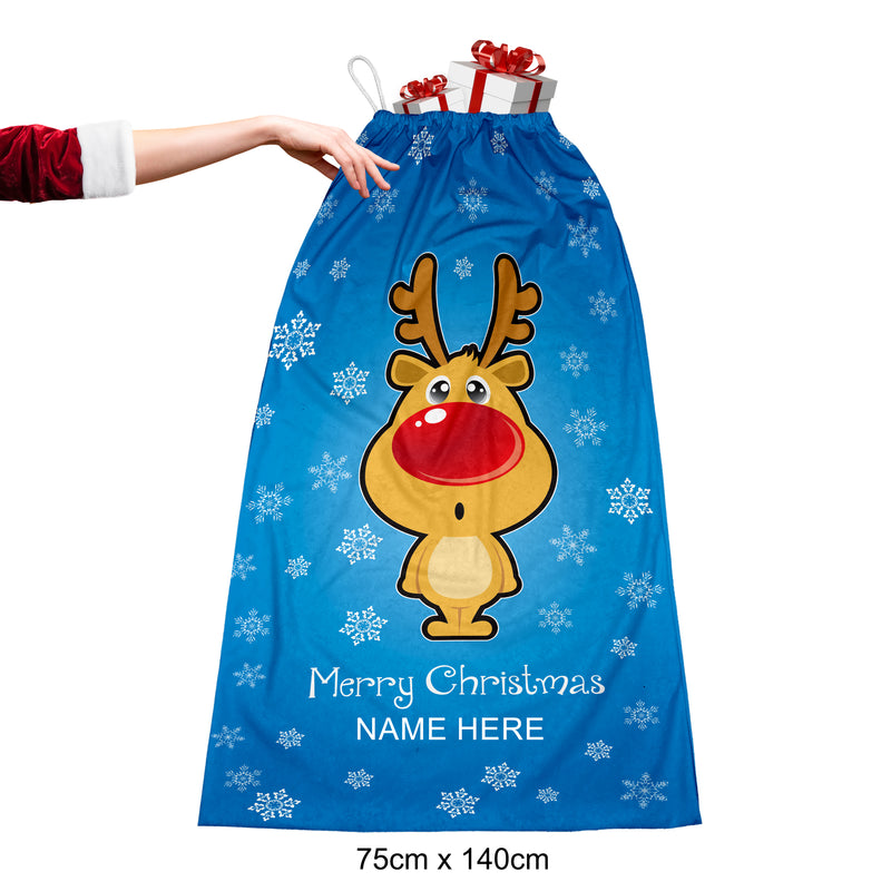 Reindeer - 4 Colours - Giant Personalised Santa Sack