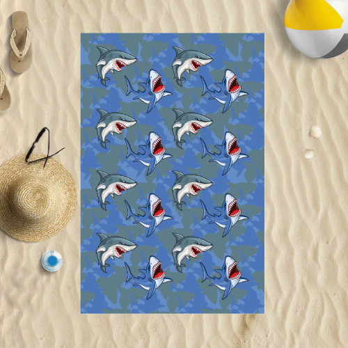 Shark Camo - Personalised Beach Towel