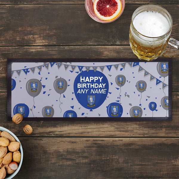 Sheffield Wednesday FC - Balloons Personalised Bar Runner - Officially Licenced