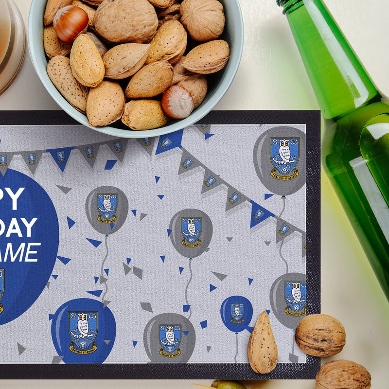 Sheffield Wednesday FC - Balloons Personalised Bar Runner - Officially Licenced