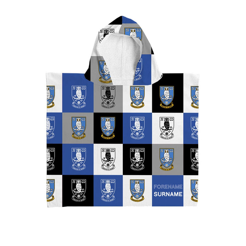 Sheffield Wednesday FC - Chequered Kids Hooded Towel - Officially Licenced
