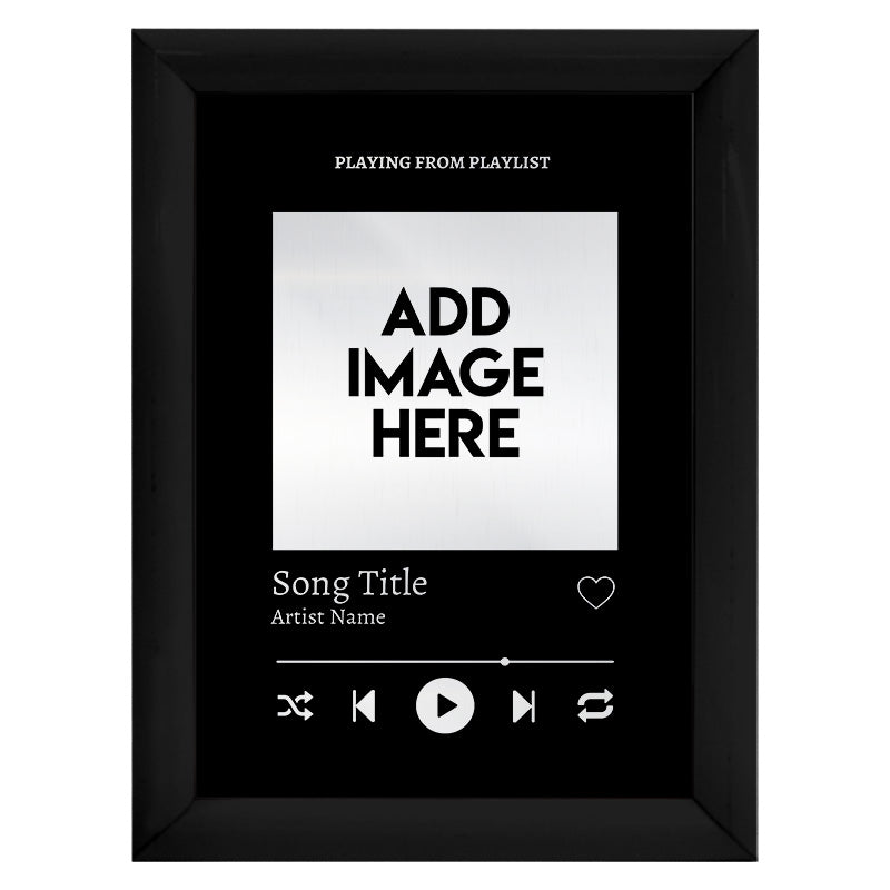 Personalised Song Card - Black - A4 Metal Sign Plaque