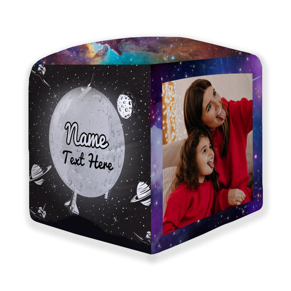 Personalised Space Photo Cube Cushion - Two Sizes
