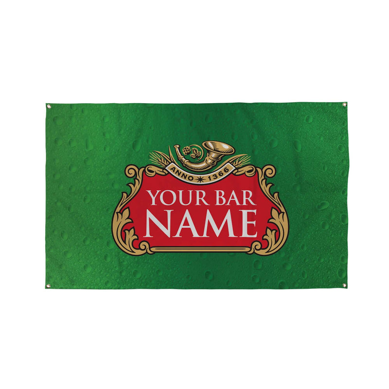 Green Beer Label Bar Banner - 5ft x 3ft, Funny Personalised Pub Sign