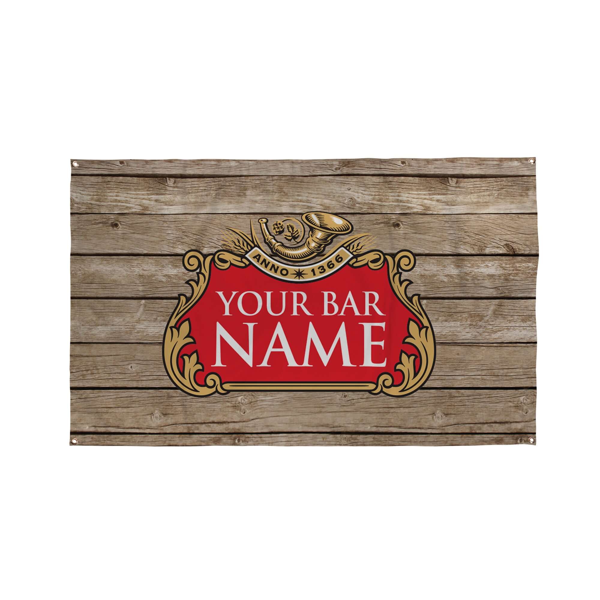 Wood Inspired Bar Banner - 5ft x 3ft | Funny Personalised Pub Sign