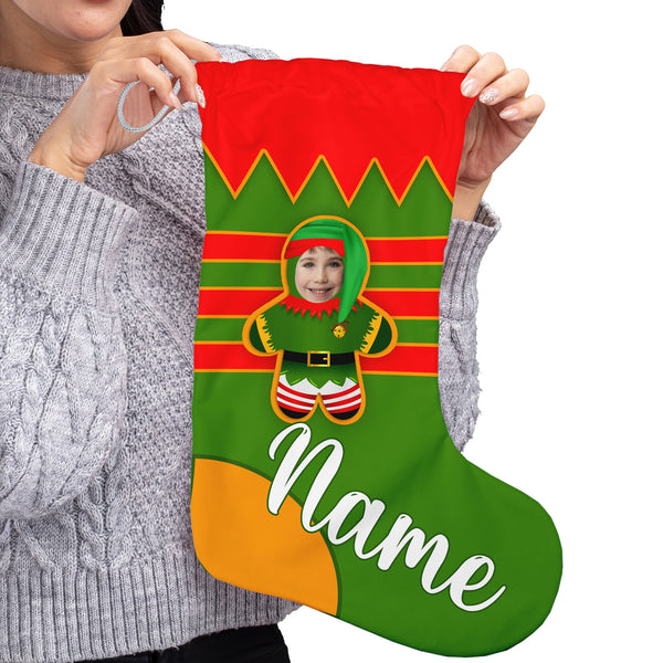 Mini Elf - Personalised Photo Christmas Stocking