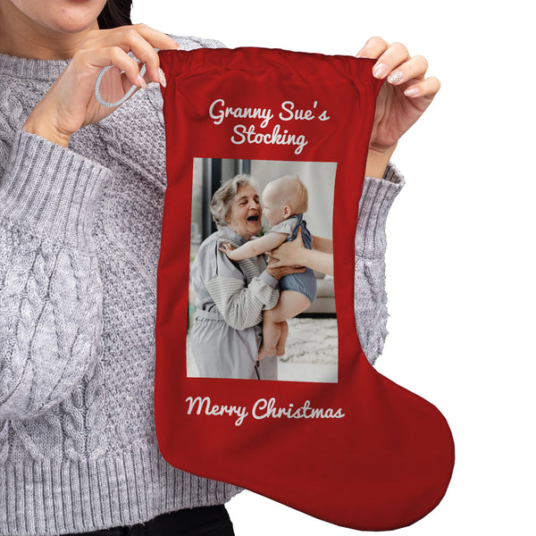 Create Your Own - Festive Personalised Text and Photo Christmas Stocking