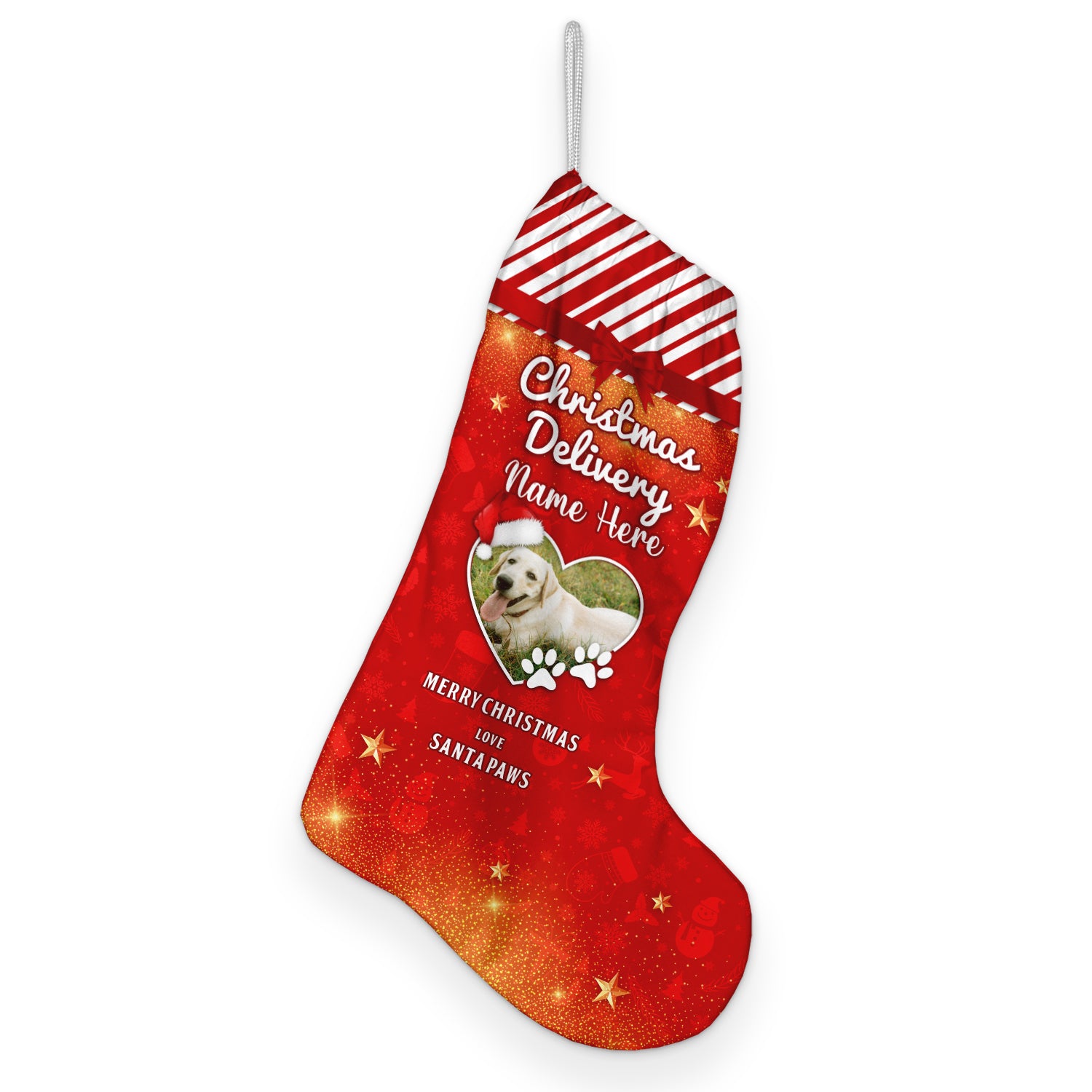 Santa Paws - Personalised Photo Christmas Stocking