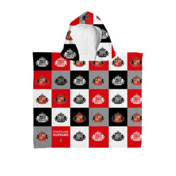 Sunderland AFC - Chequered Kids Hooded Towel - Officially Licenced