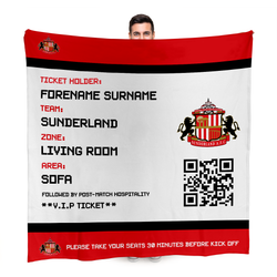 Sunderland AFC - Football Ticket Fleece Blanket - Officially Licenced