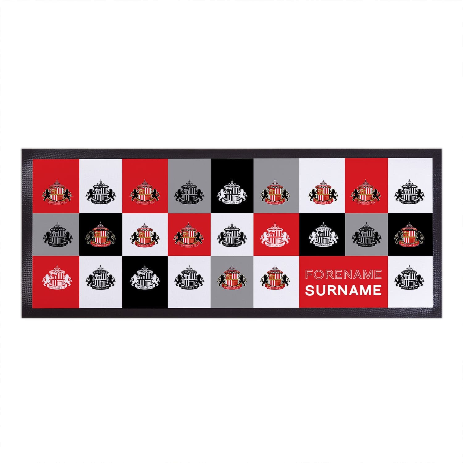 Sunderland AFC - Chequered Personalised Bar Runner - Officially Licenced