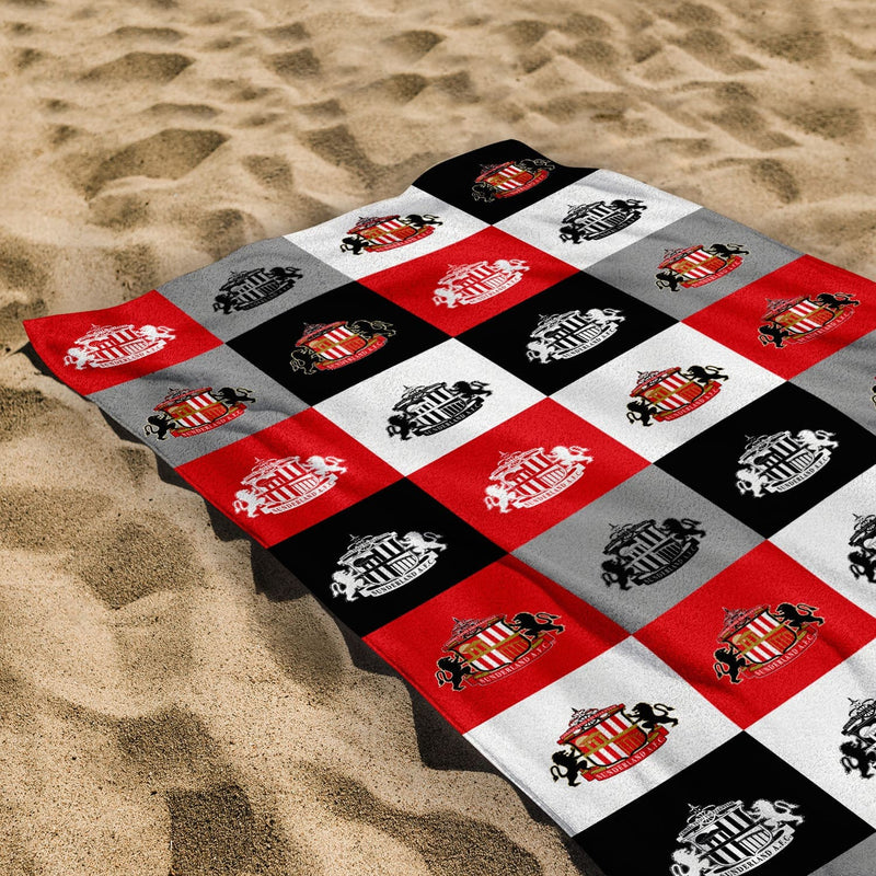 Sunderland AFC Chequered - Personalised Beach Towel
