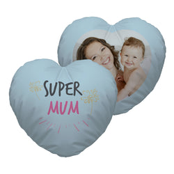 Super Mum - Photo Heart Shaped Cushion