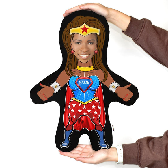 Cartoon Super Girl Hero - Two Variants - Personalised Mini Me Doll