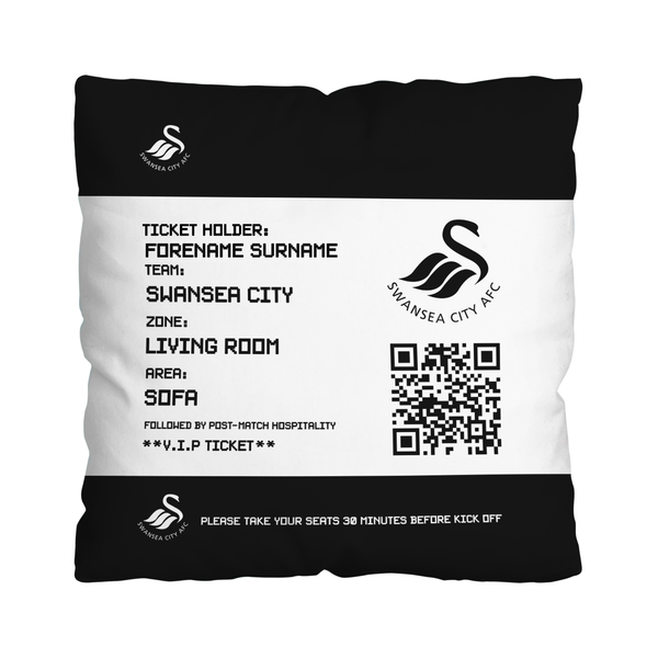 Swansea FC - Football Ticket 45cm Cushion - Officially Licenced