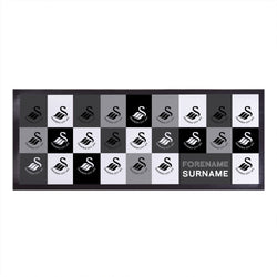 Swansea City AFC - Chequered Personalised Bar Runner - Officially Licenced