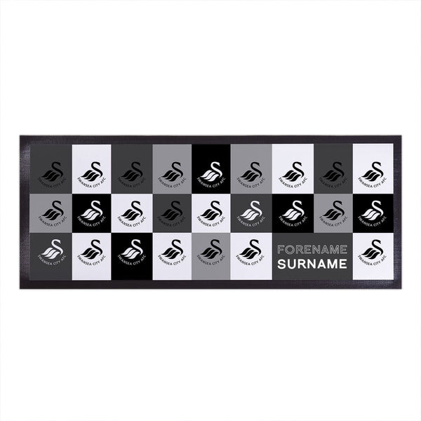 Swansea City AFC - Chequered Personalised Bar Runner - Officially Licenced