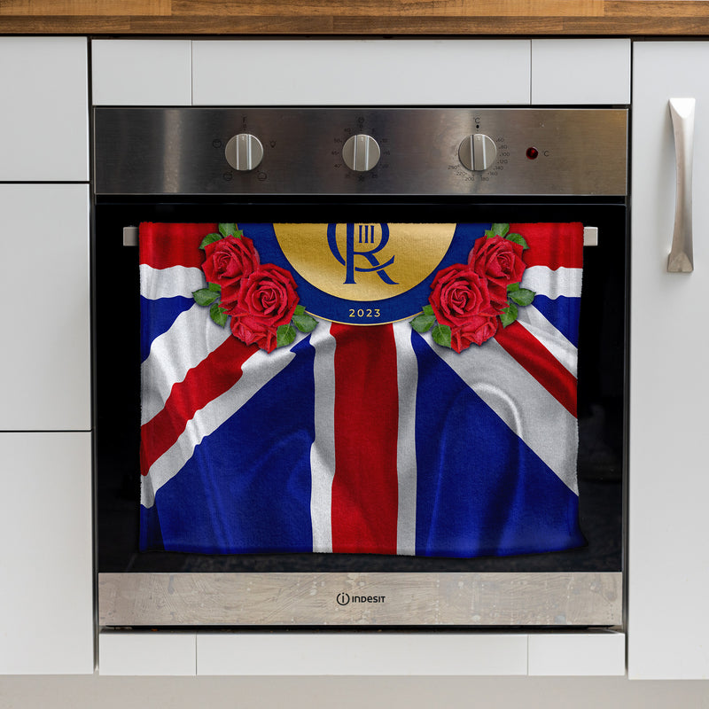 King Charles Coronation - Union Jack Ripple - Tea Towel