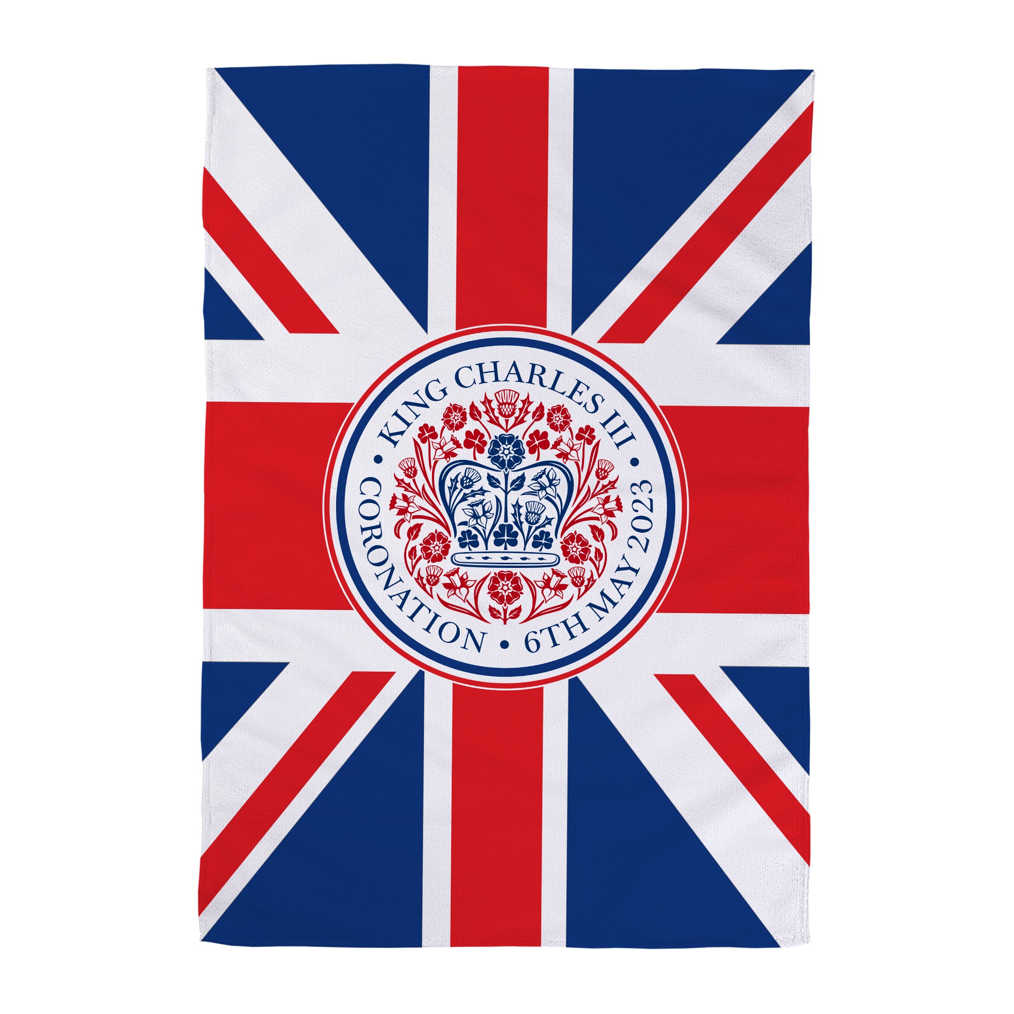 King Charles Coronation - Union Jack - Official Royal Badge - Lightweight, Microfibre Tea Towel