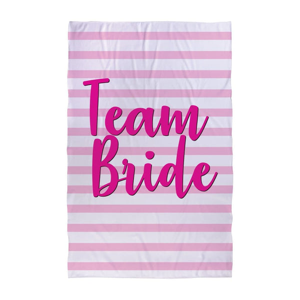 Personalised Pink Striped Team Bride Beach Towel