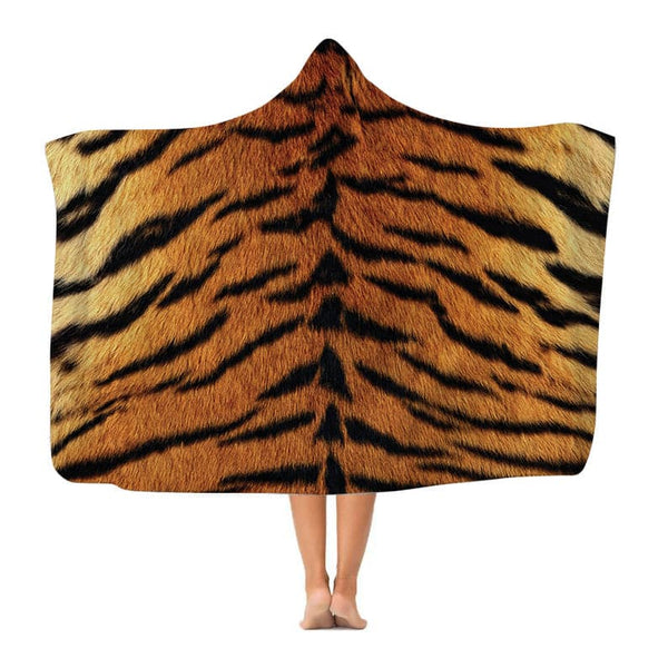 Tiger Print - Hooded Blanket