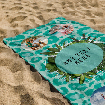 Personalised Beach Towel - Ocean Leopard Design