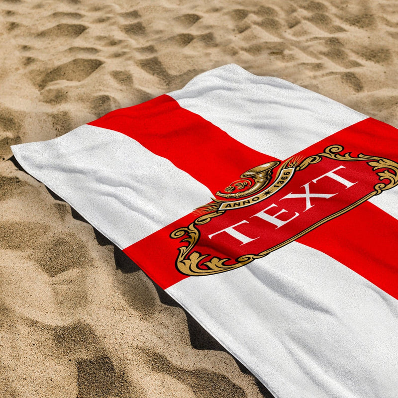 Personalised Beach Towel - England Flag