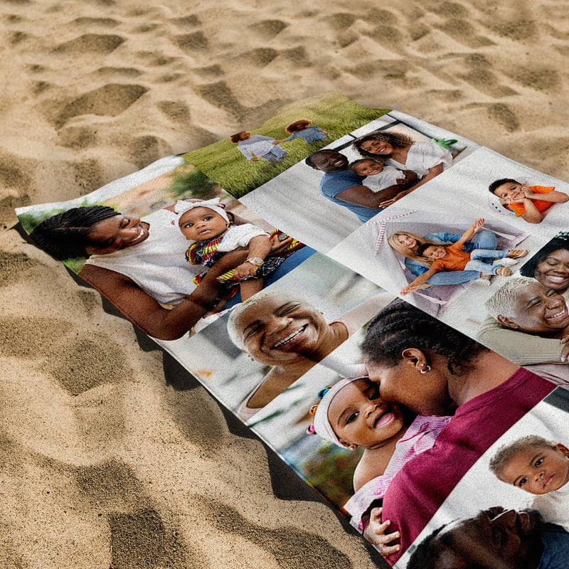 Photo Collage - Personalised Beach Towel - Two sizes