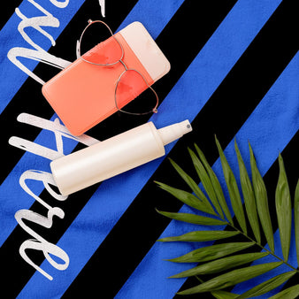 Personalised Beach Towel - Any Colour - Diagonal Stripe