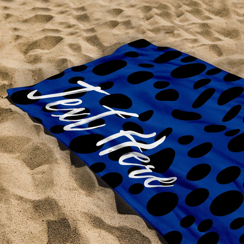 Personalised Beach Towel - Any Colour - Spot Pattern