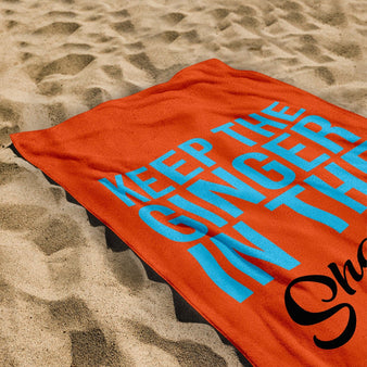 Personalised Beach Towel - KEEP THE GINGER IN THE SHADE