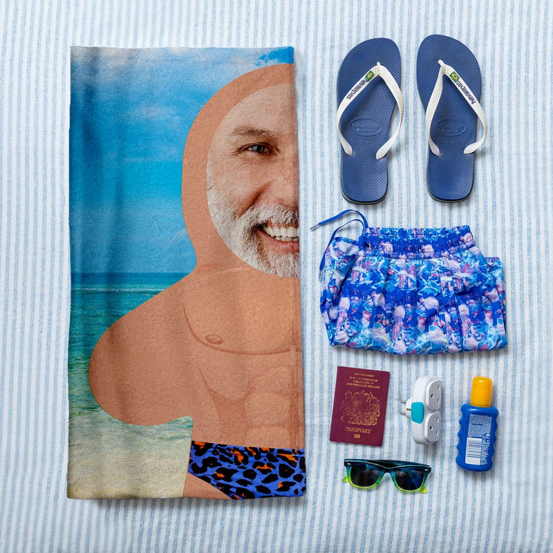 Personalised Beach Towel - Mini Me - Male Beach Babe