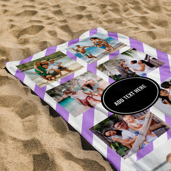 Personalised Beach Towel - Any Colour and Message - Stripe - 8 Photos