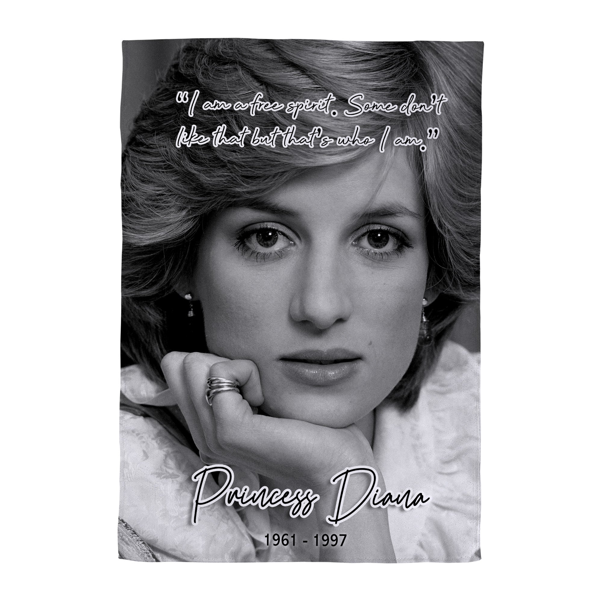 Princess Diana - Free Spirit - Memorabilia keepsake - Portrait Tea Towel