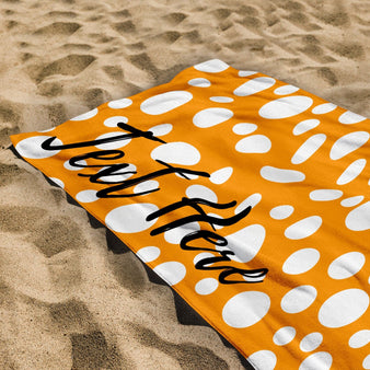 Personalised Beach Towel - Any Colour - Spot Pattern