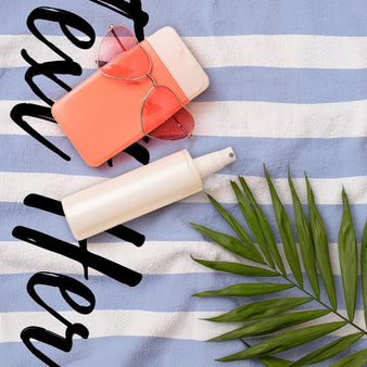 Personalised Beach Towel - Any Colour - Horizontal Stripe