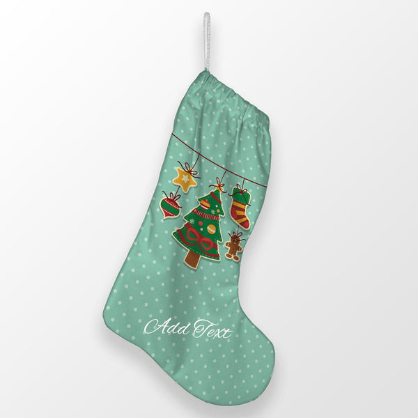 Tree Decorations - Green Personalised Christmas Stocking