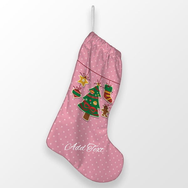  Tree Decorations - Pink - Personalised Christmas Stocking
