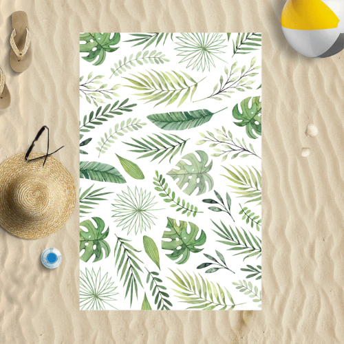 Tropical Leaves - Personalised Beach Towel