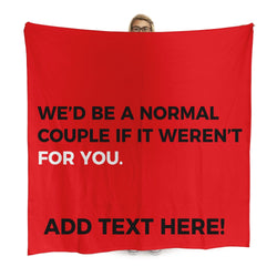 Personalised Normal Couple Funny Valentines Day Photo Fleece Blanket Throw