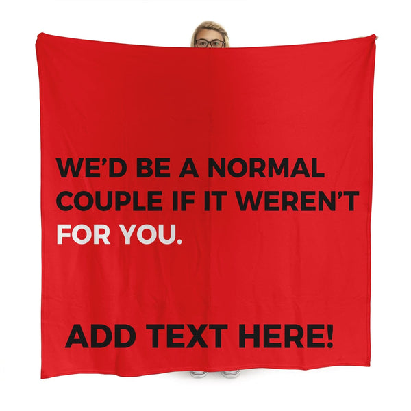 Personalised Normal Couple Funny Valentines Day Photo Fleece Blanket Throw