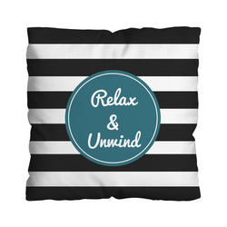 Black and White Stripe - Showerproof Garden Cushion
