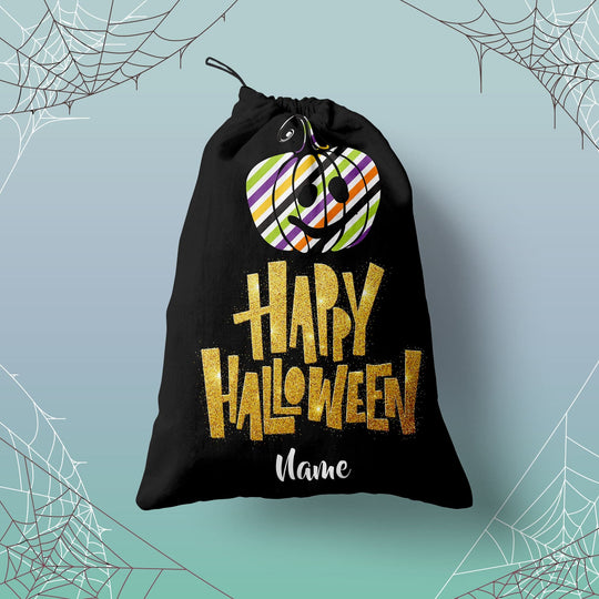 Glitter Happy Halloween - Personalised Trick or Treat Bag