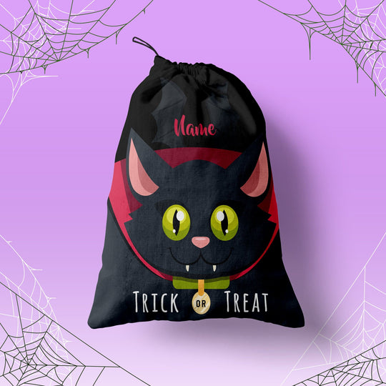 Vampire Cat - Personalised Trick or Treat Bag