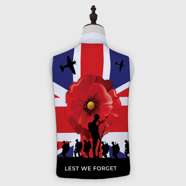 Remembrance - Flag Lest We Forget - Novelty Costume Fancy Dress Waistcoat 