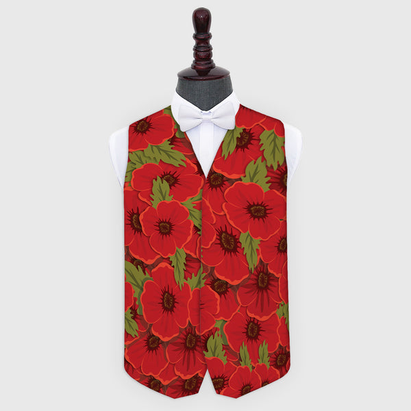 Remembrance - Poppy Motif - Novelty Costume Fancy Dress Waistcoat