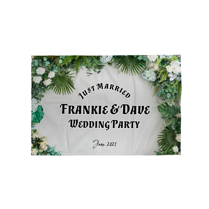 Personalised Text - Garden Arch Party Backdrop - 5ft x 3ft