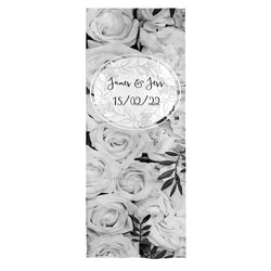 Personalised Text - B&W Floral - Wedding Door Banner