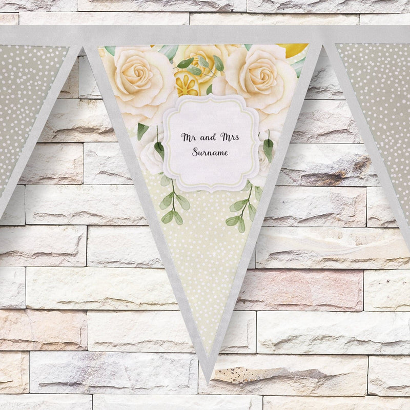 Personalised Yellow Floral - 3m Fabric Photo Bunting