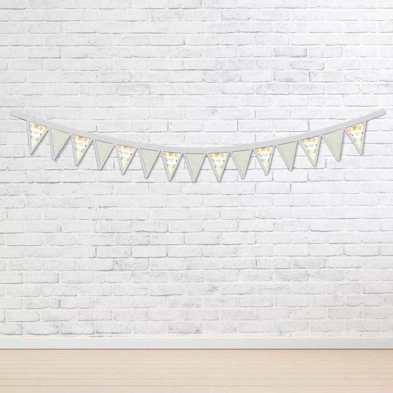 Personalised Yellow Floral - 3m Fabric Photo Bunting